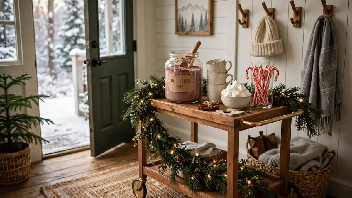 10. Hot Cocoa Station in an Entryway Nook