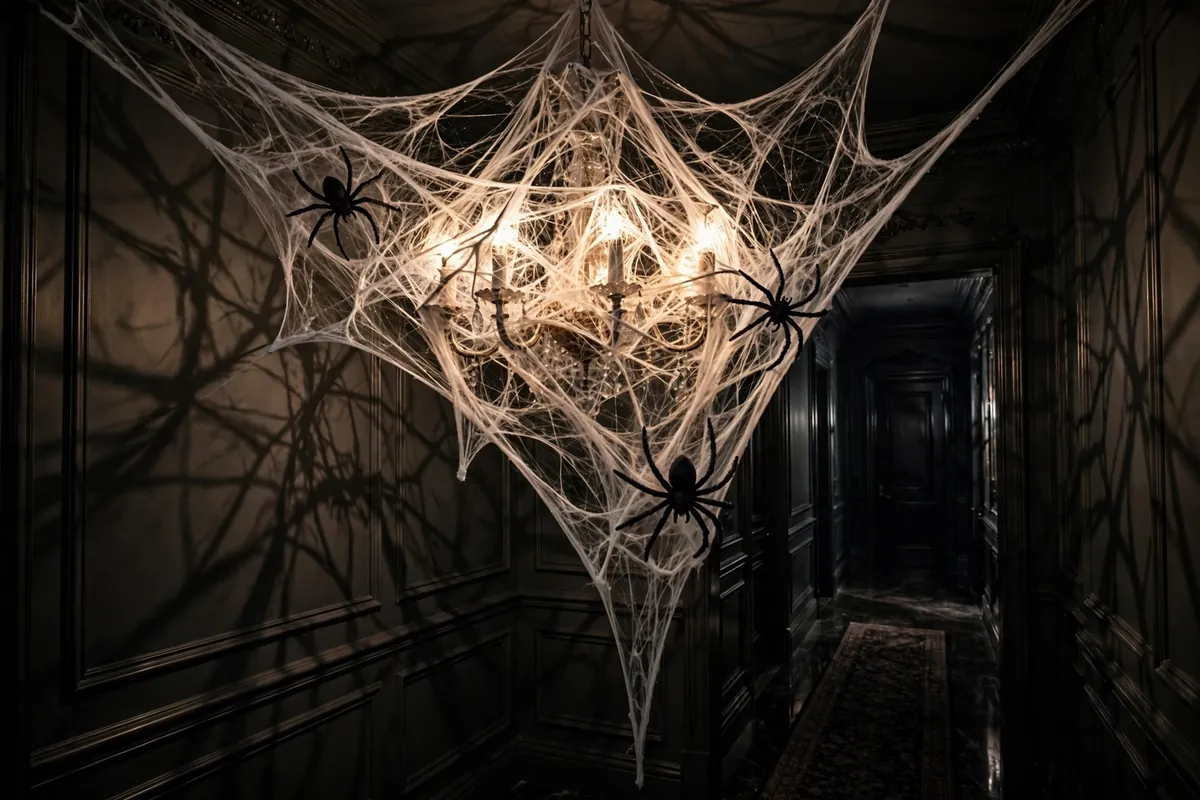 10. Spiderweb Chandelier Over The Foyer