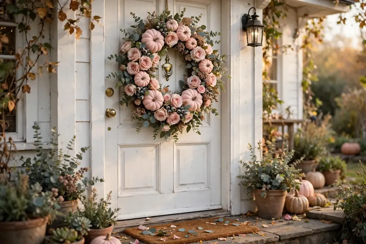 10. Blush Pink Fall Wreath