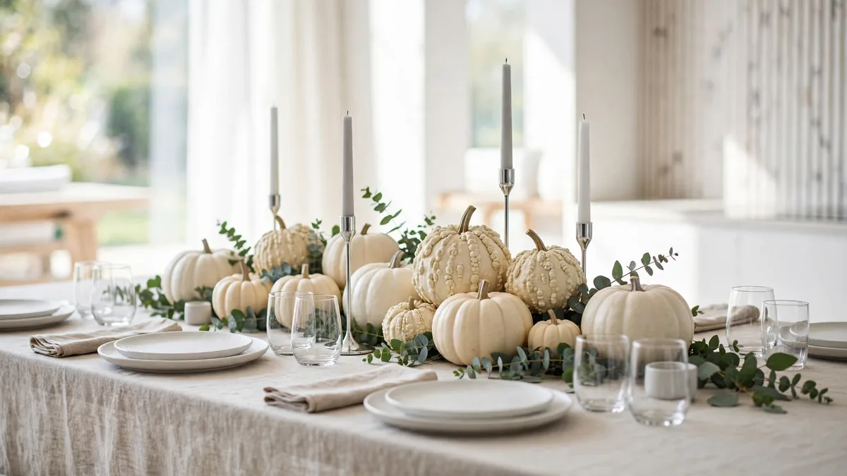 10. White Pumpkins for a Modern Look