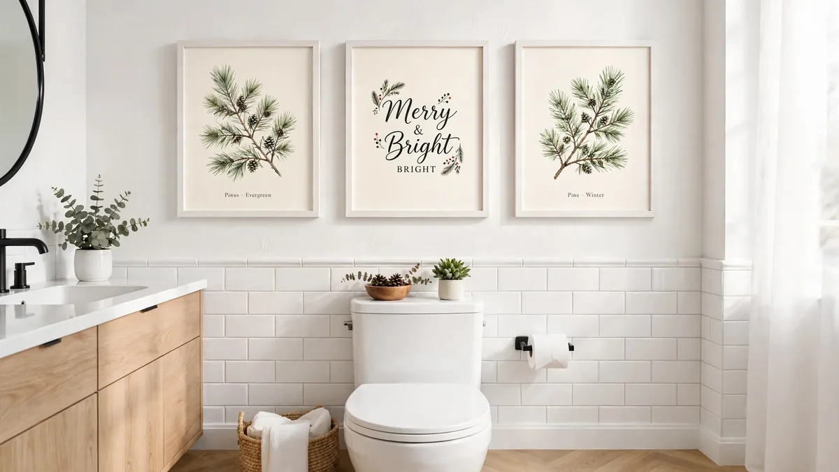 11. Holiday Art Prints on the Wall