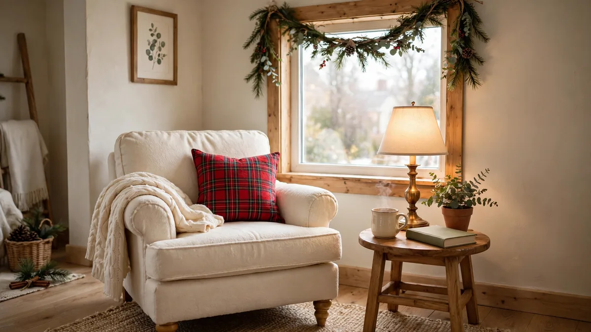11. Create a Reading Corner With a Holiday Pillow