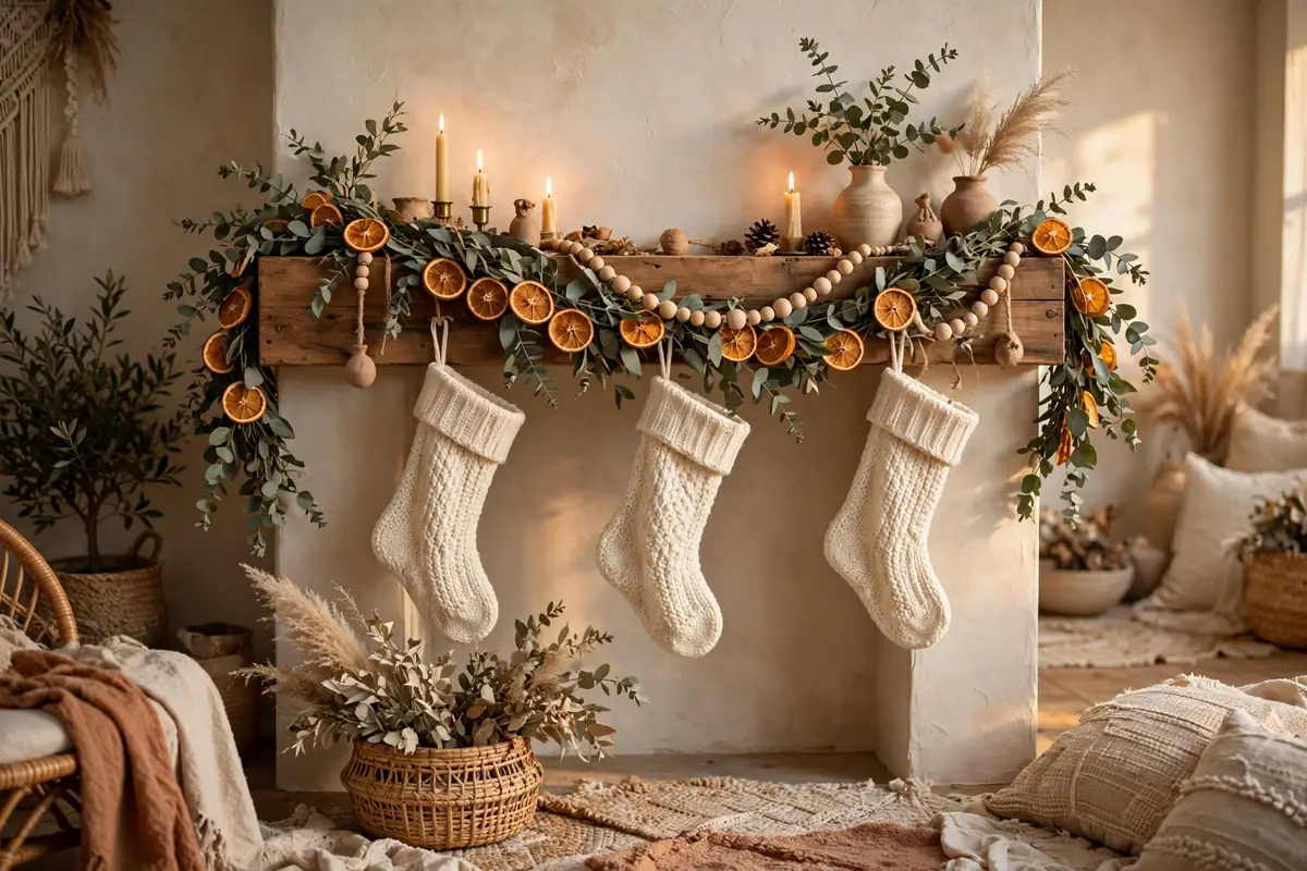 11. Dried Orange and Eucalyptus Mantel