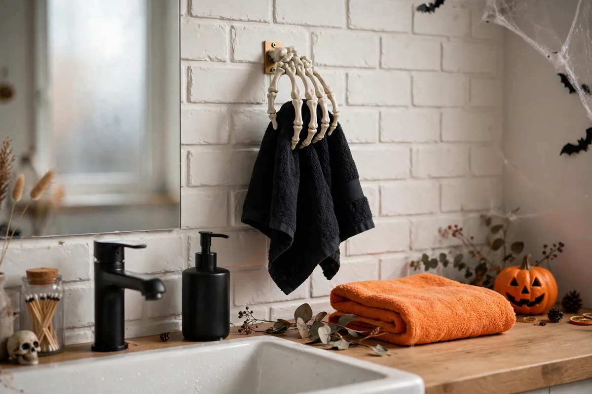 11. Use A Skeleton Hand As A Towel Holder