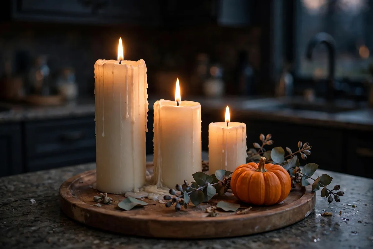 11. Candlelit Countertop Vignette