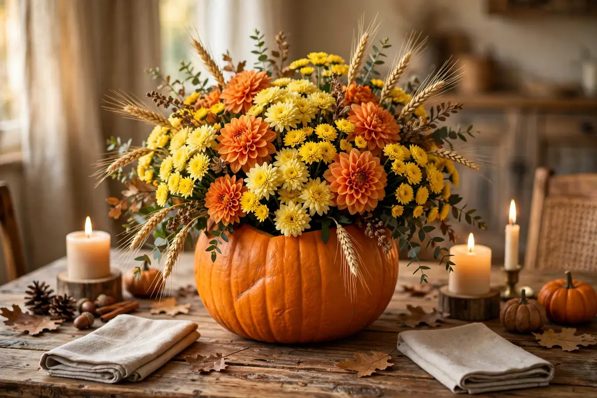 11. Pumpkin Flower Vase