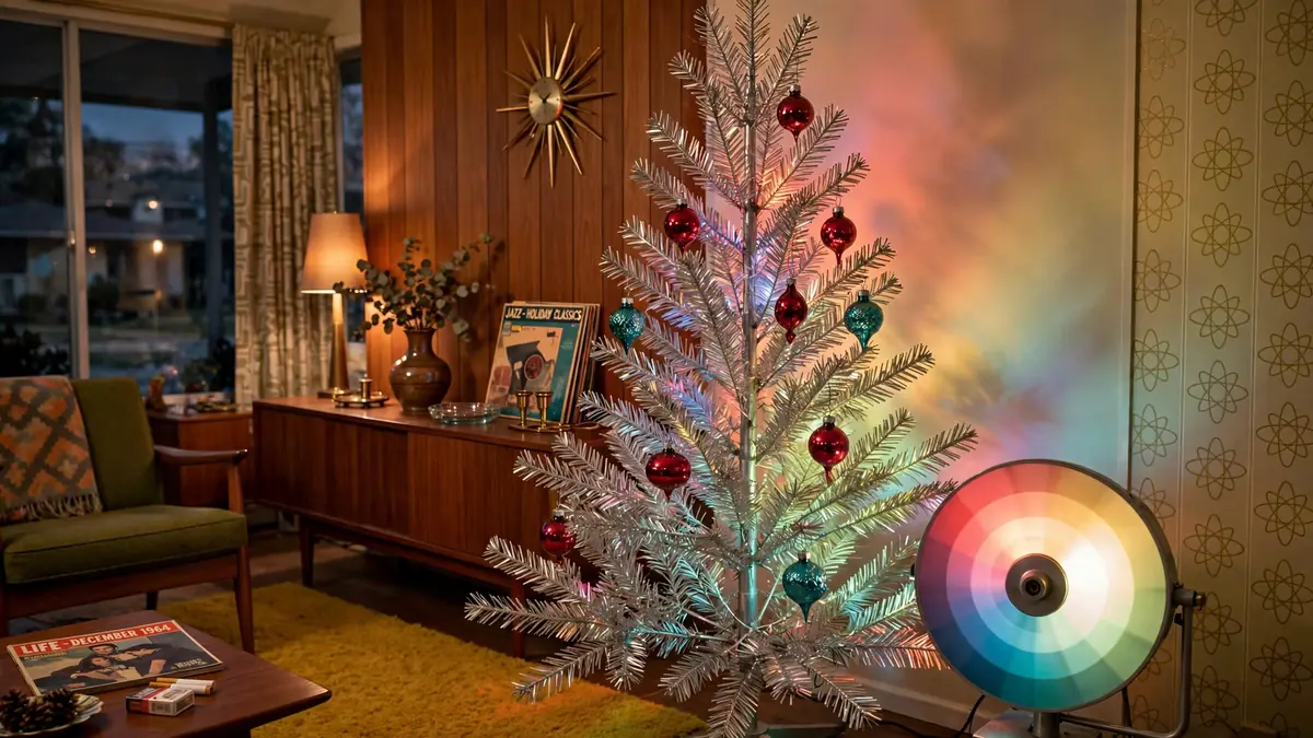 11. A Retro Aluminum Tinsel Tree