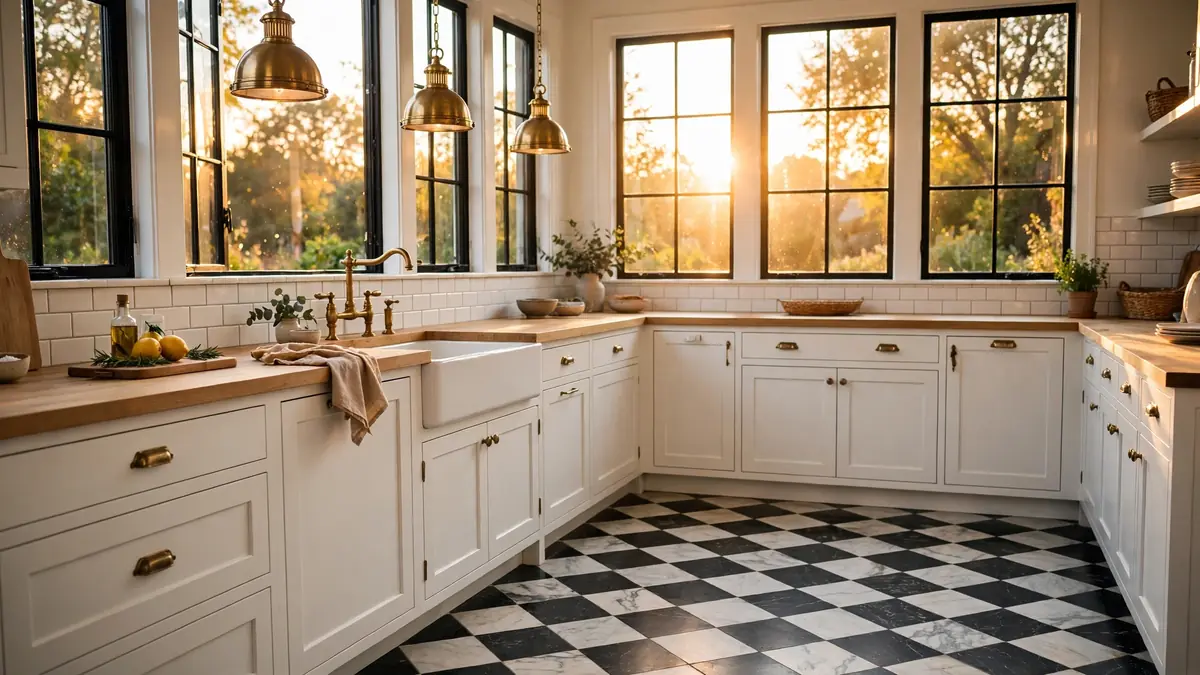 18 Marble Checkerboard Floor Ideas for a Timeless Kitchen