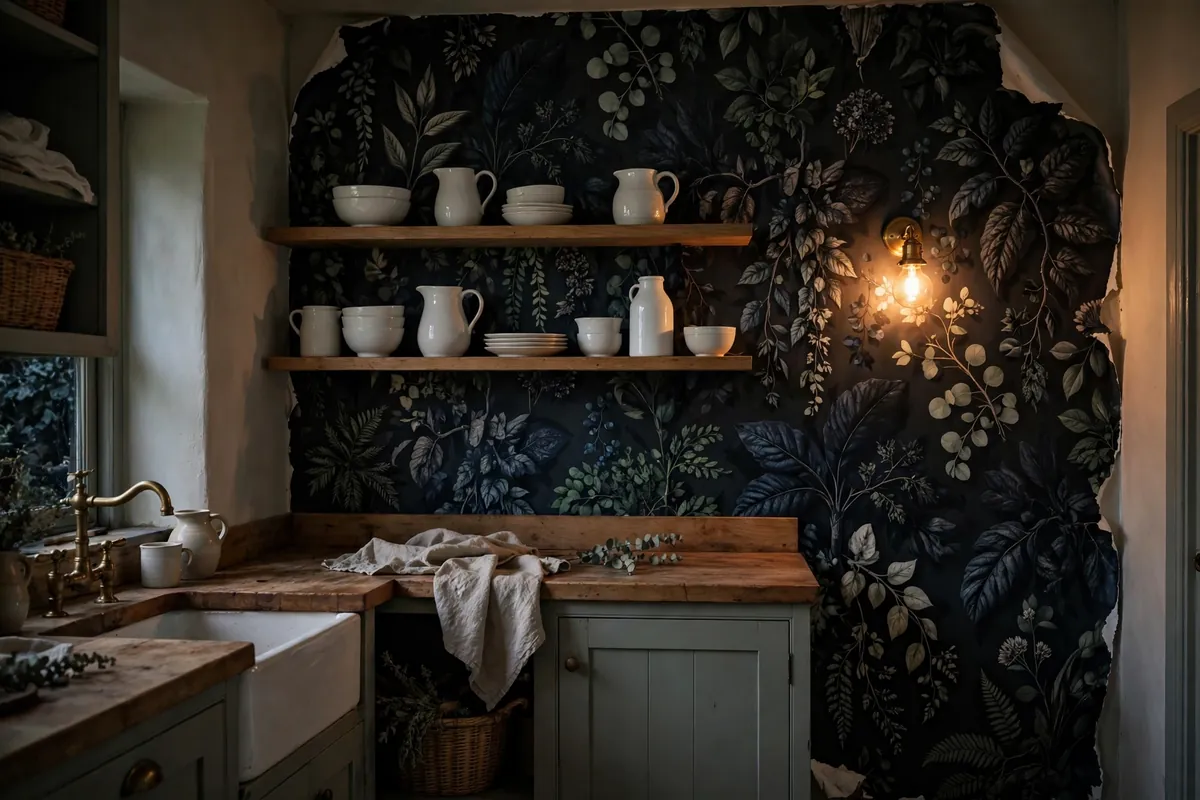 11. Add a Moody Botanical Accent Wall