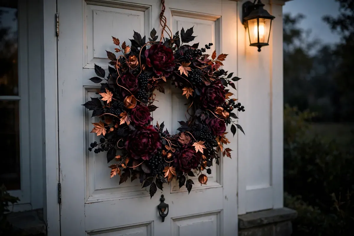 11. Dark and Moody Burgundy Wreath