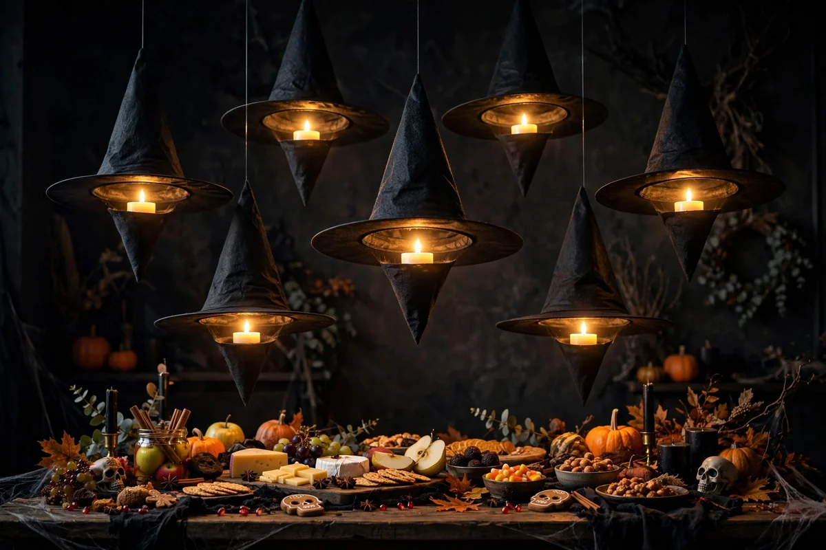 12. Hang a Witch Hat Chandelier