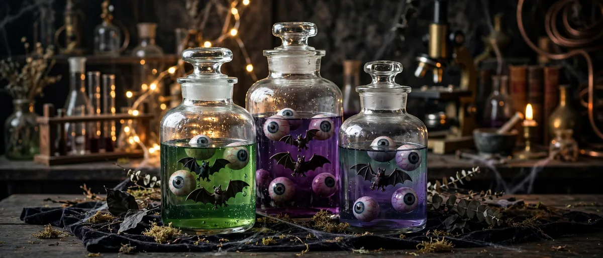 12. Vintage Apothecary Jar Centerpiece