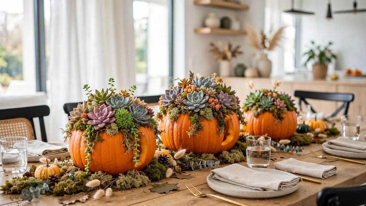 12. Succulent and Pumpkin Terrarium