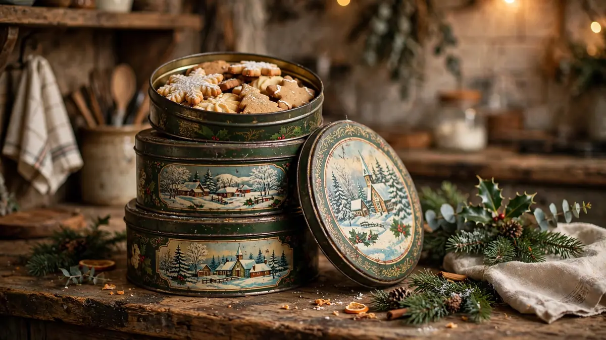 12. Vintage Cookie Tins as Decor