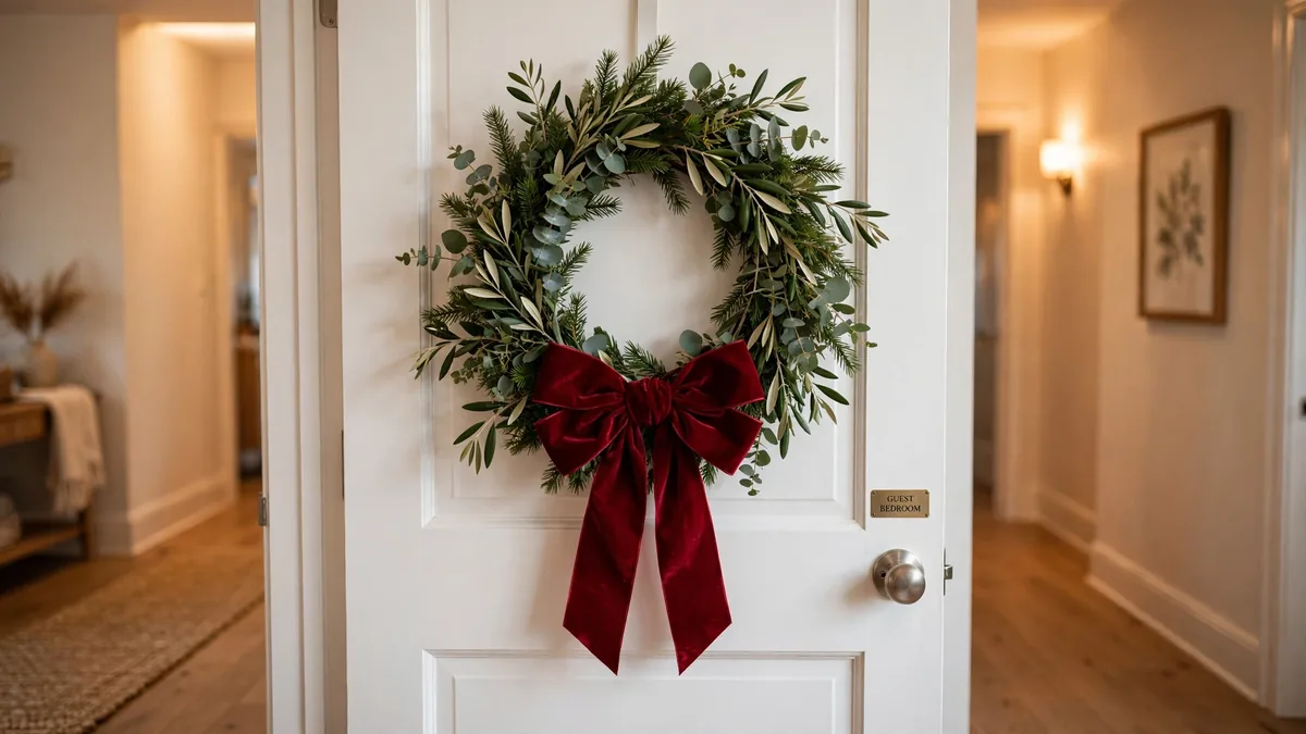 13. Hang a Wreath on the Guest Room Door