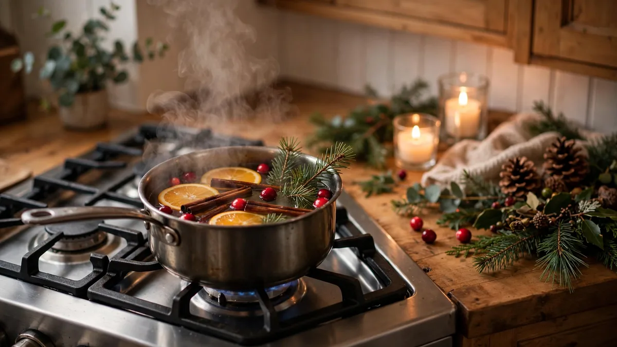 13. Simmer Cinnamon and Orange on the Stove