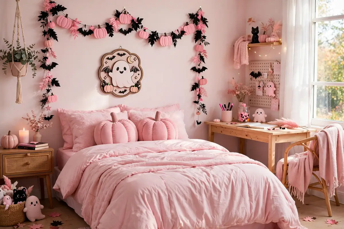 13. Pink Halloween Teen Bedroom
