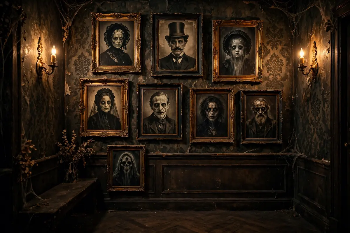 13. Creepy Portrait Gallery Wall