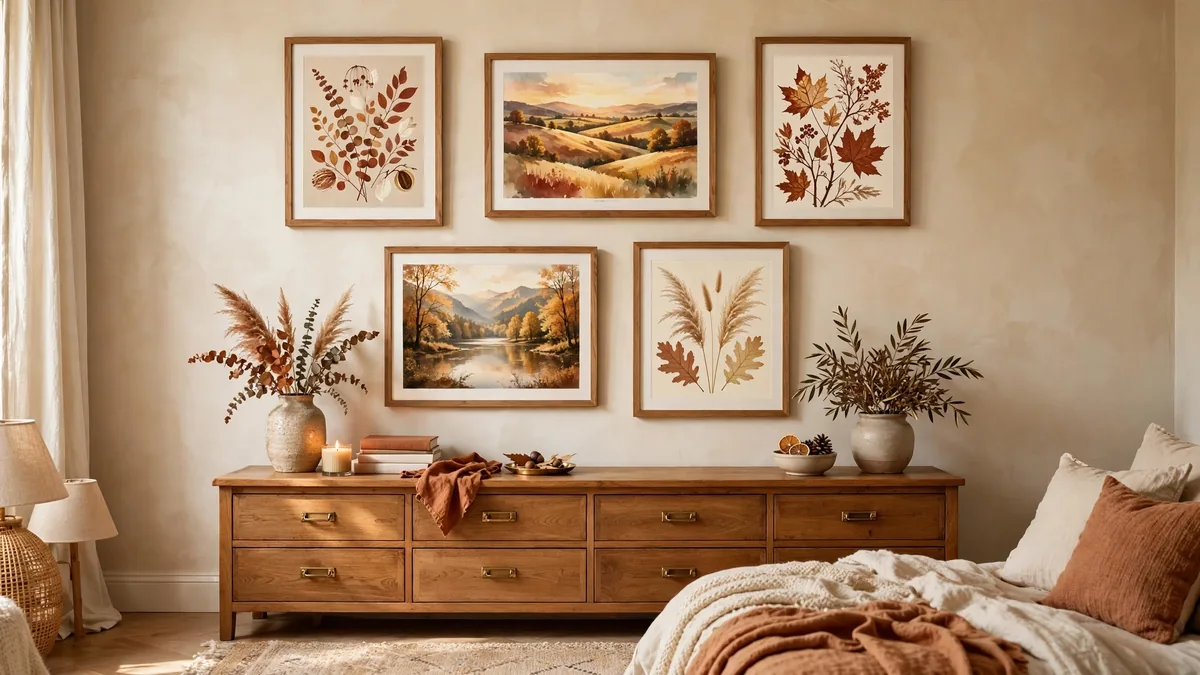 14. Gallery Wall of Fall Prints