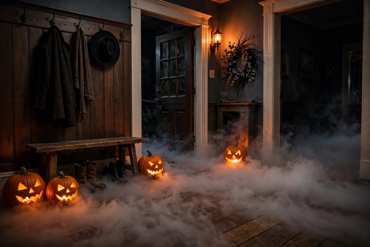 14. Fog Machine Entryway For Halloween Night