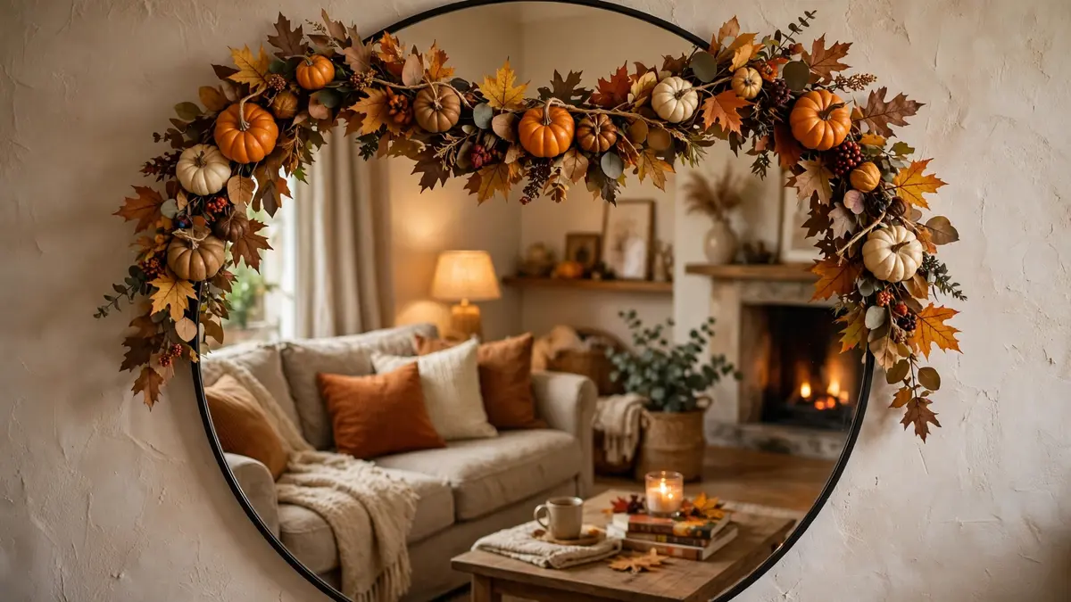 15. Hang a Harvest Garland Over the Mirror