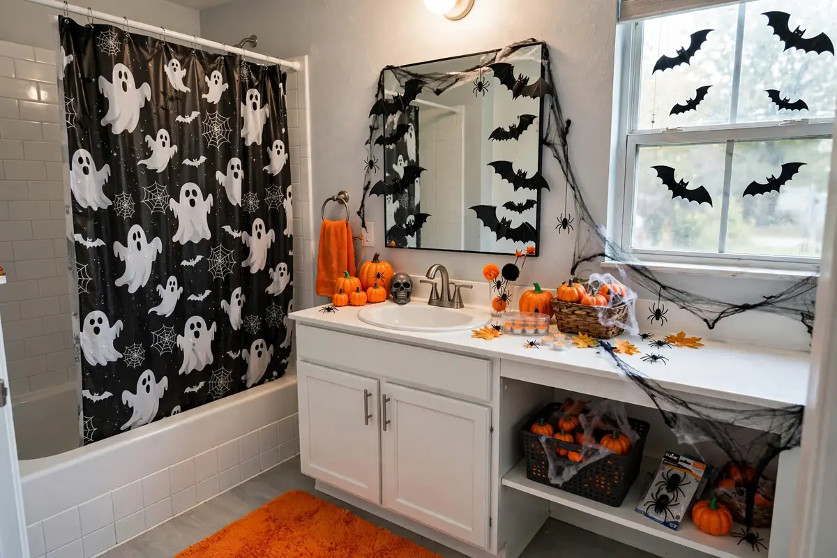 15. Do A Full Dollar Store Halloween Bathroom
