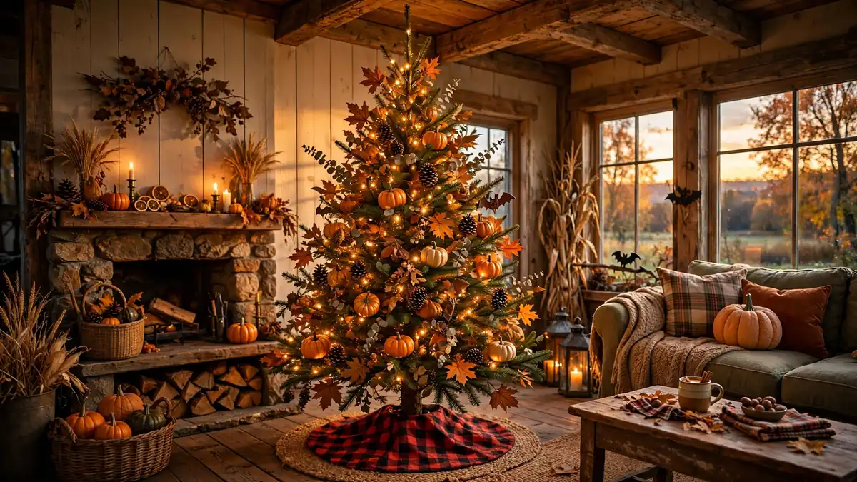 15. Autumn Harvest Halloween Tree