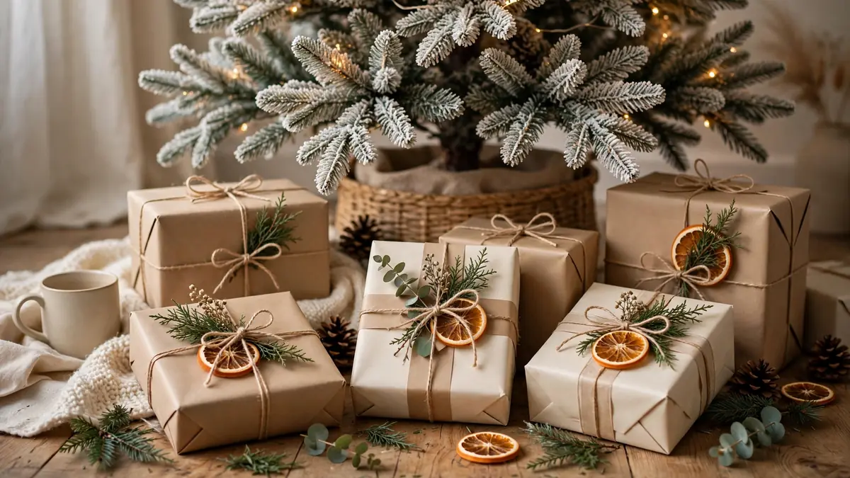 15. Wrap Gifts in Kraft and Cream