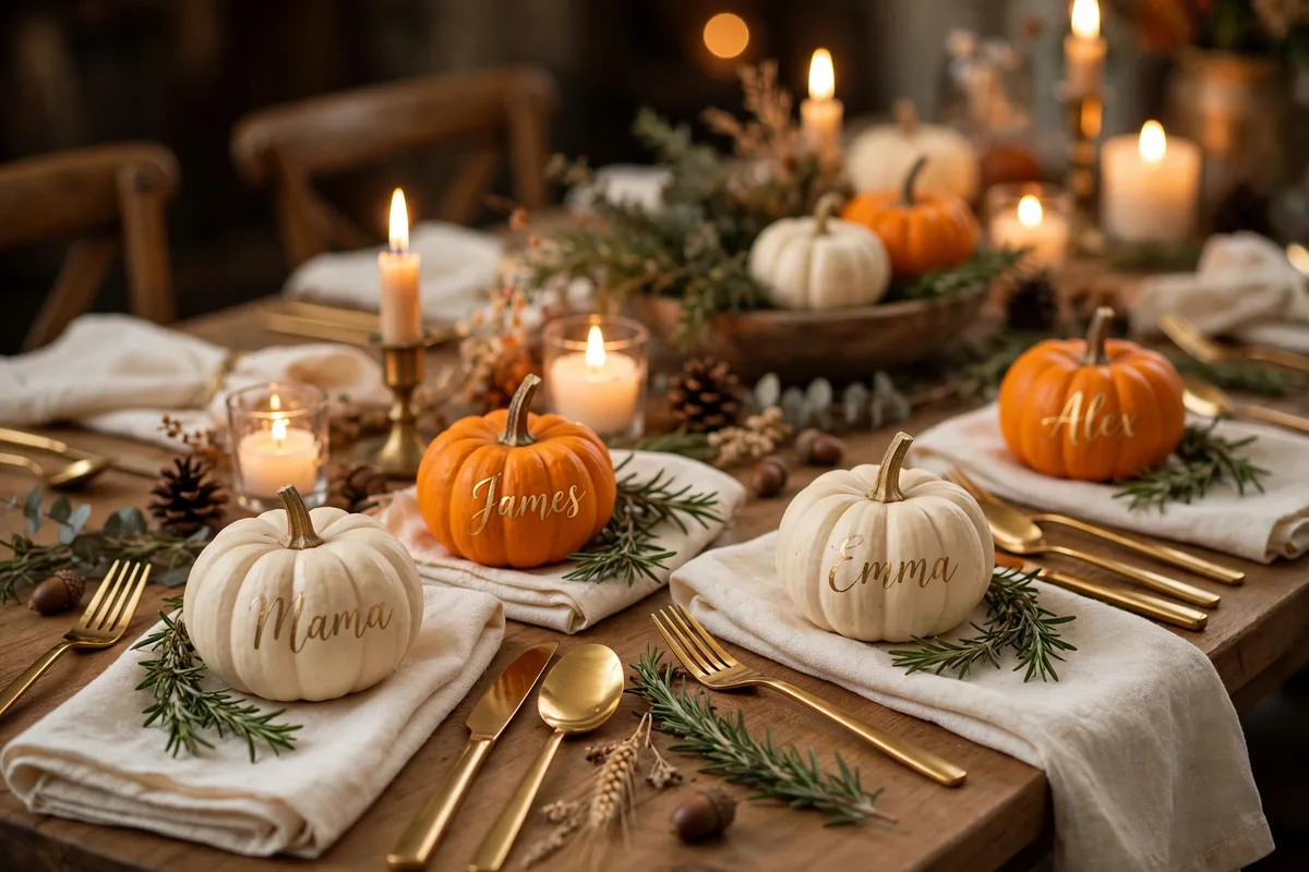 15. Mini Pumpkin Place Cards