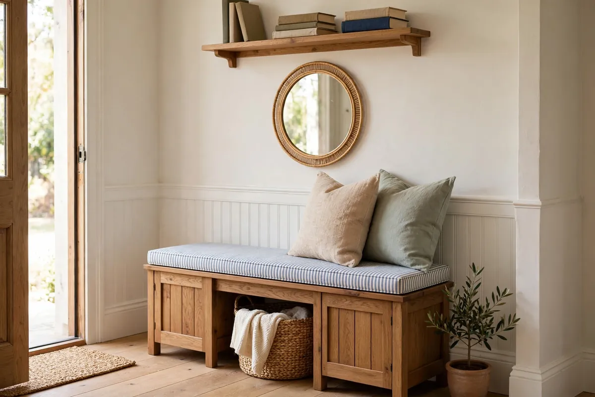 17. Entryway Bench Reading Spot
