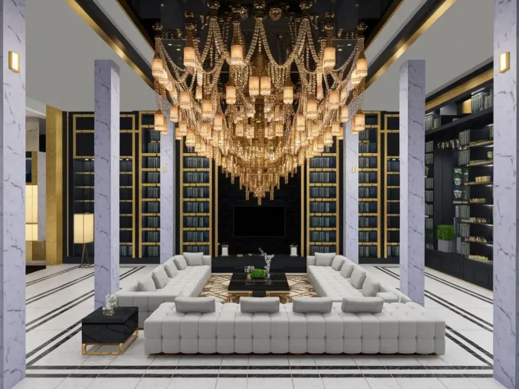extravagant Minecraft luxury living room