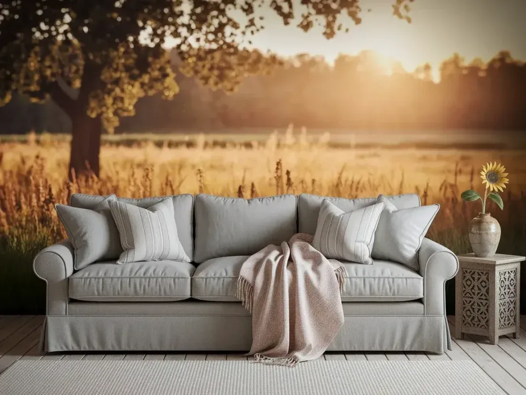 Living Room with Slipcovered Sofa