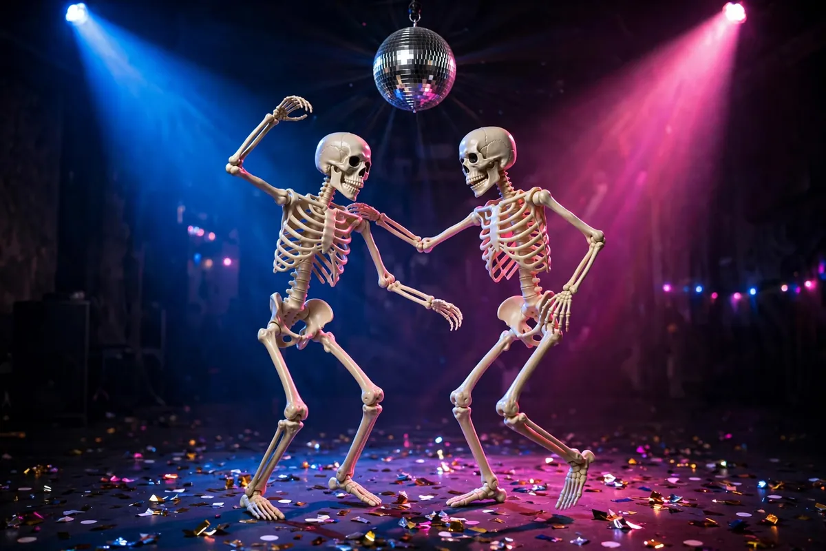 3. Sparkling Skeleton Dance Floor Duo