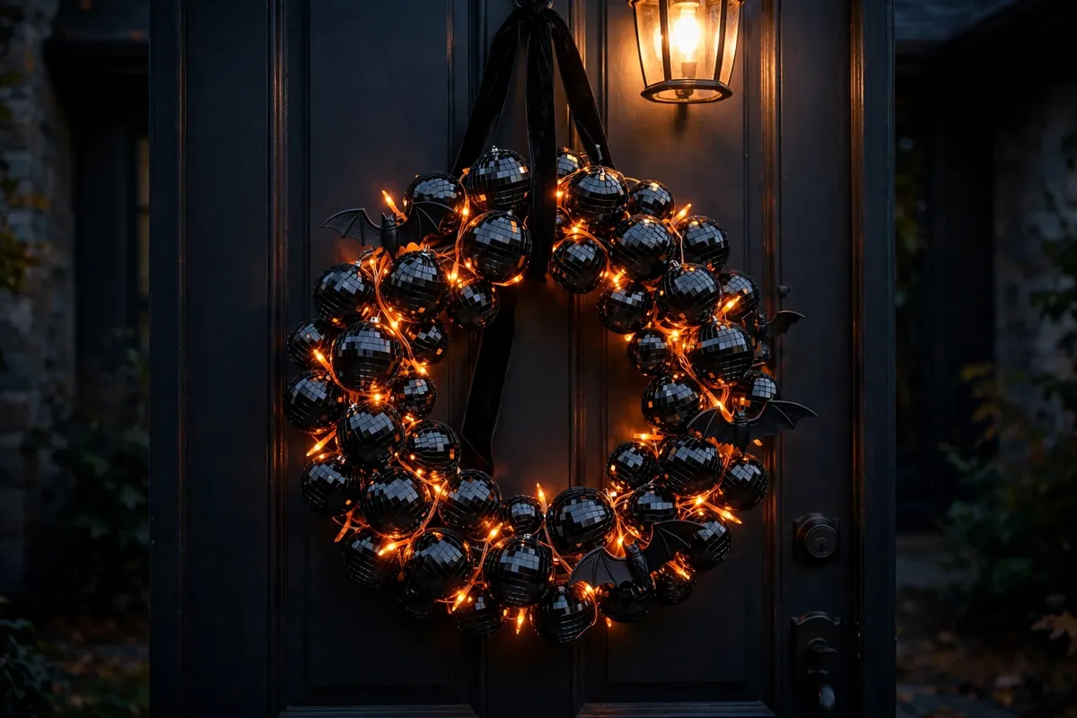 8. Disco Ball Wreath for the Front Door
