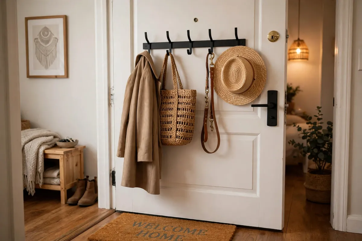 2. Sturdy Hook Rack For Coats And Bags