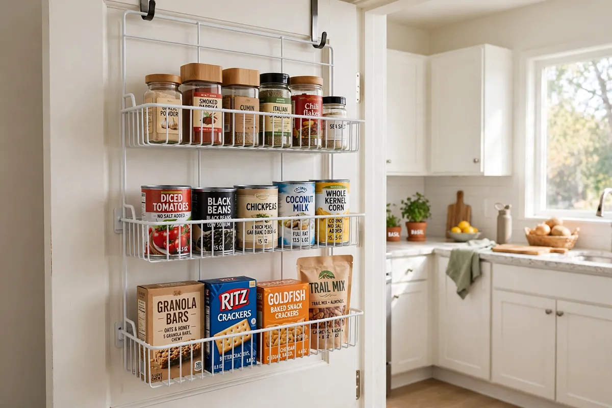 3. Wire Pantry Rack With Adjustable Baskets