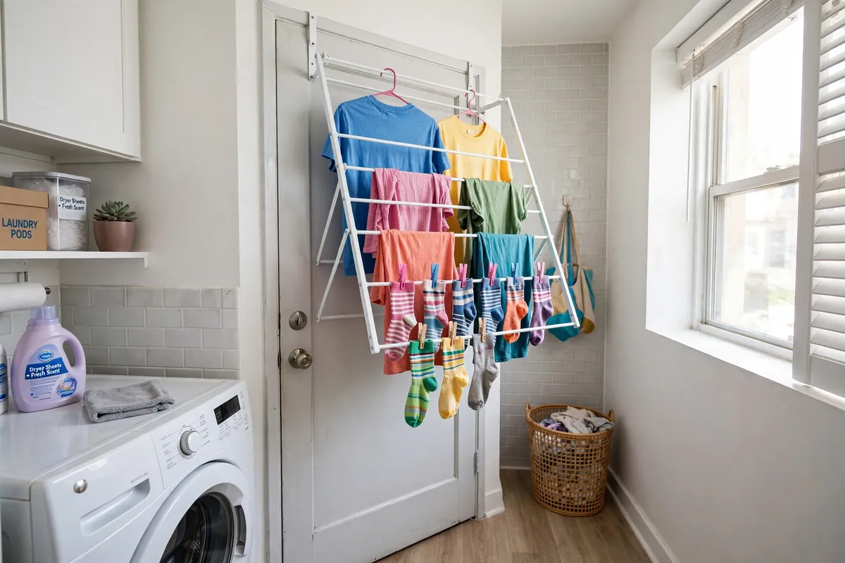 7. Fold-Flat Drying Rack For Laundry Day