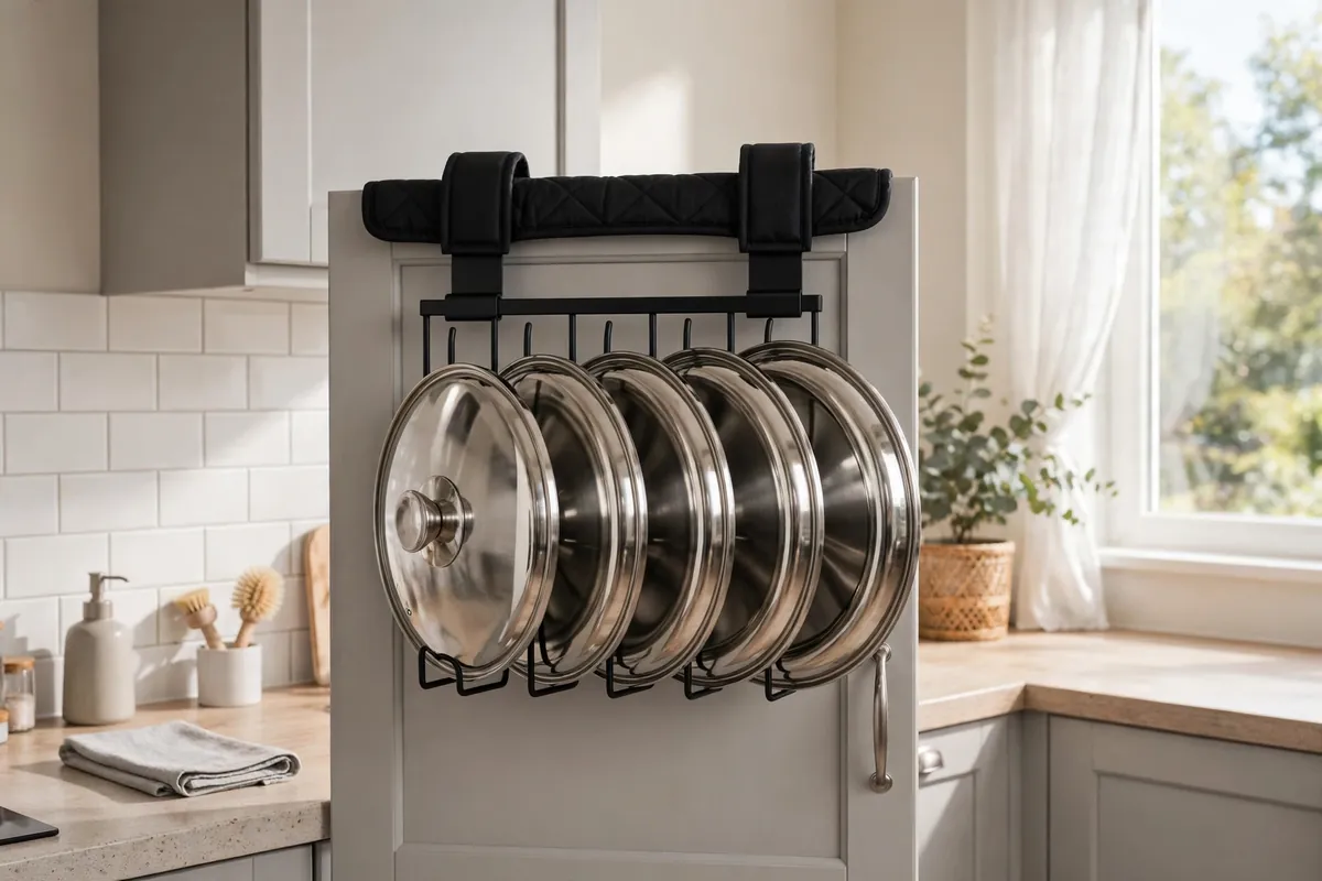 14. Pot Lid Holder On The Cabinet Door