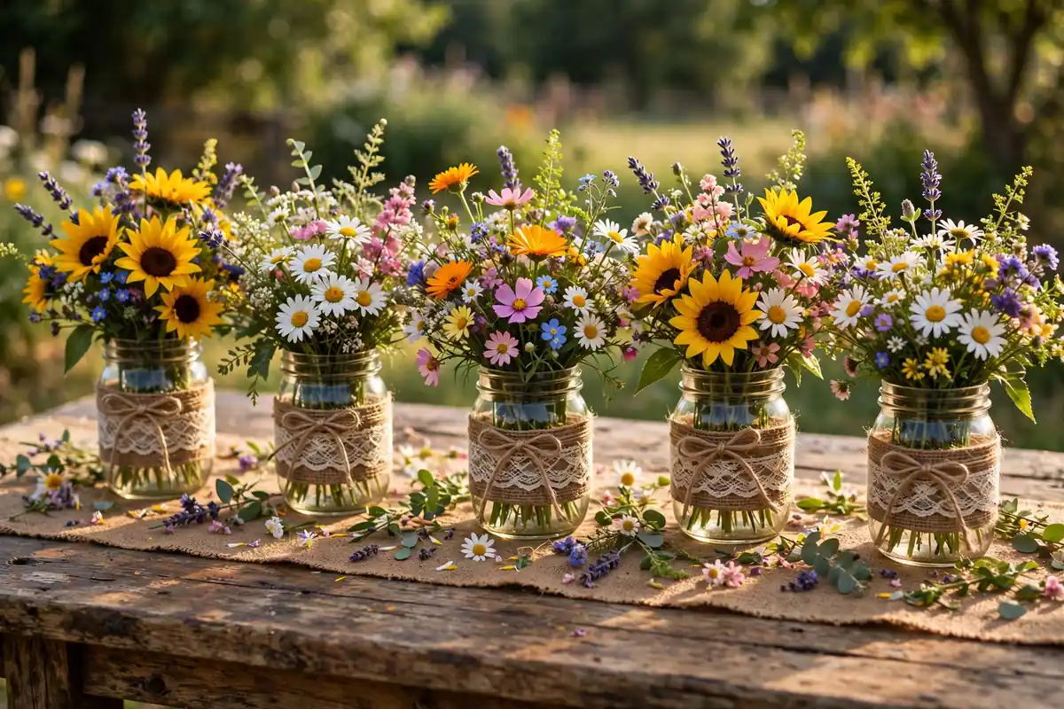 5. Mason Jar Wildflowers