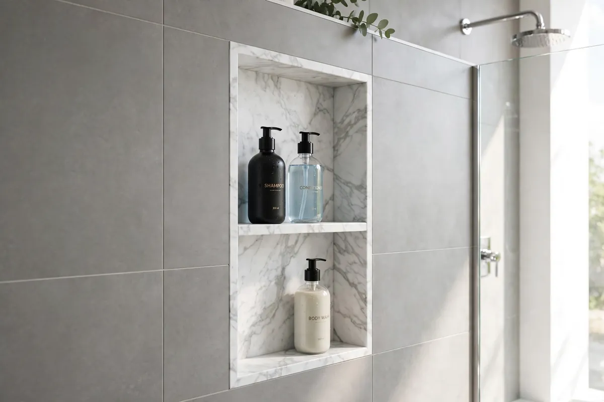Tile and Material Shower Niche Ideas
